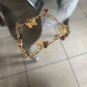 Gold Butterfly Charm Bracelet